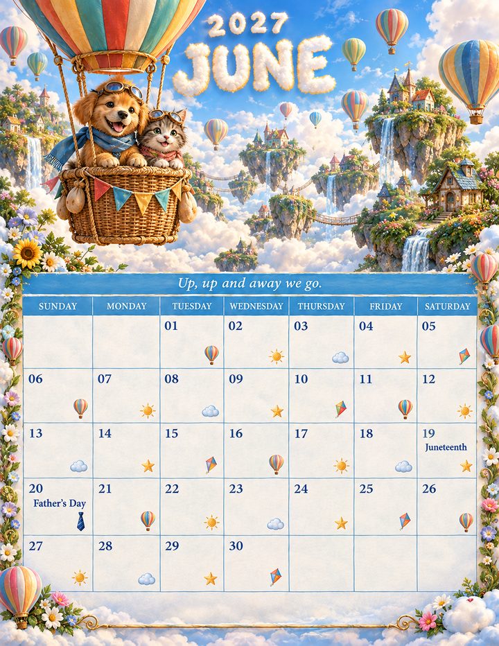 Floating Sky Islands · June page made with MonthScapes
